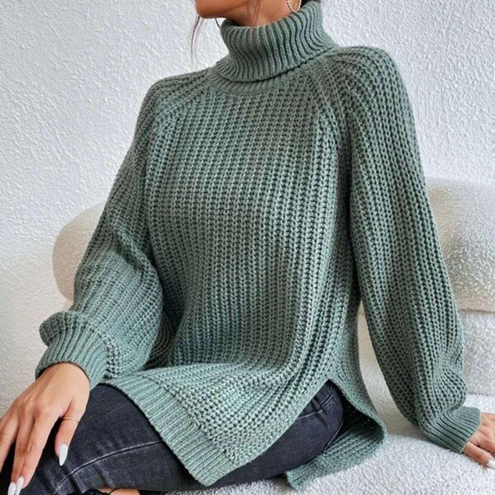 Pull à Col Roulé Douillet pour Femme - Haut d'Hiver Confortable avec Manches Élégantes