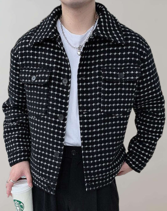 Veste Noire Classique pour Homme avec Fermeture Éclair - LuxeStyle