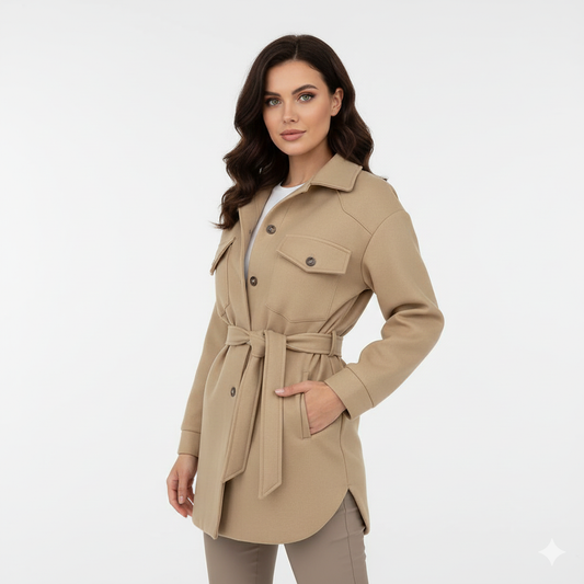 Veste Polo Féminine – Style Détendu à Col Relevé & Fermeture Boutons - LuxeStyle