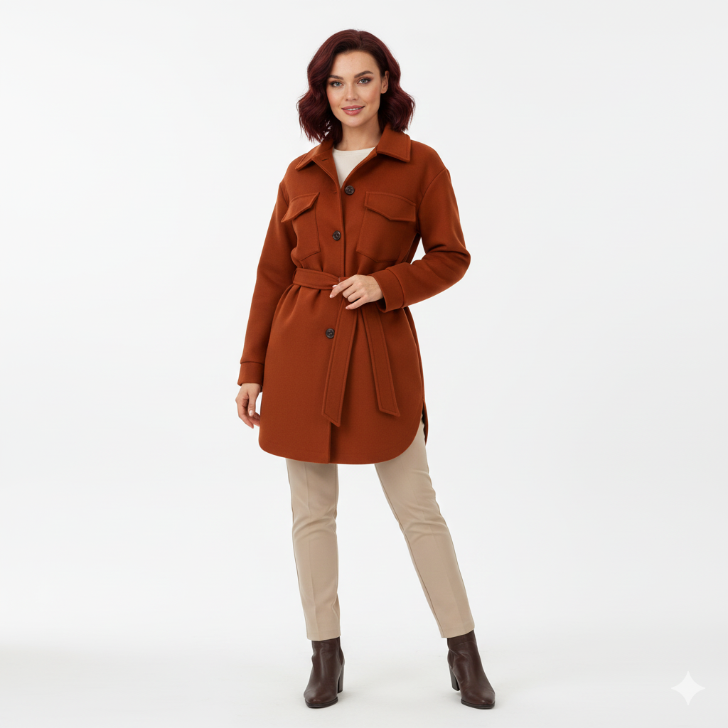 Veste Polo Féminine – Style Détendu à Col Relevé & Fermeture Boutons