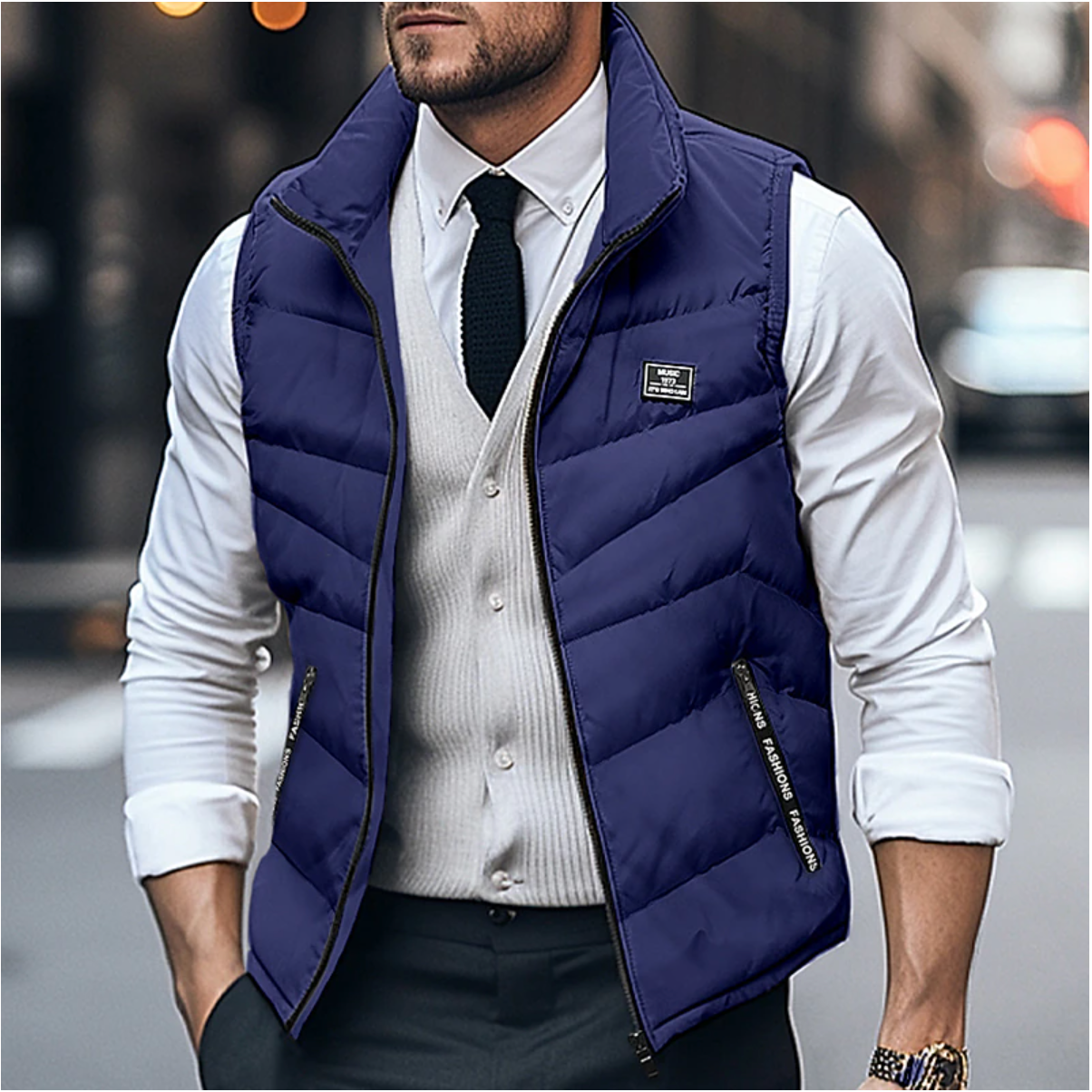 Gilet Quilté Zippé Homme Mode Hiver - luxestyle