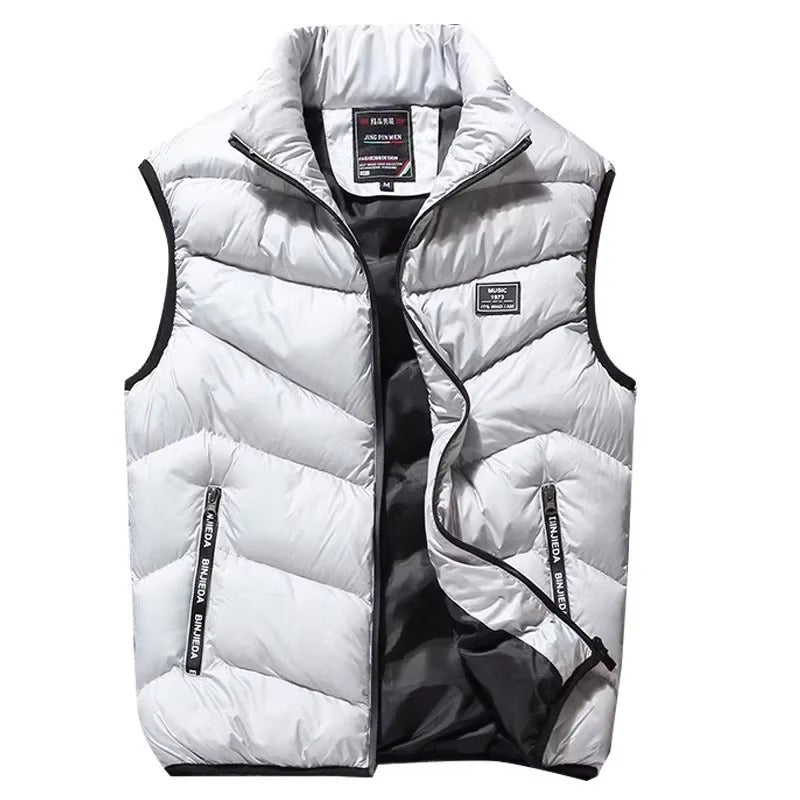 Gilet Quilté Zippé Homme Mode Hiver