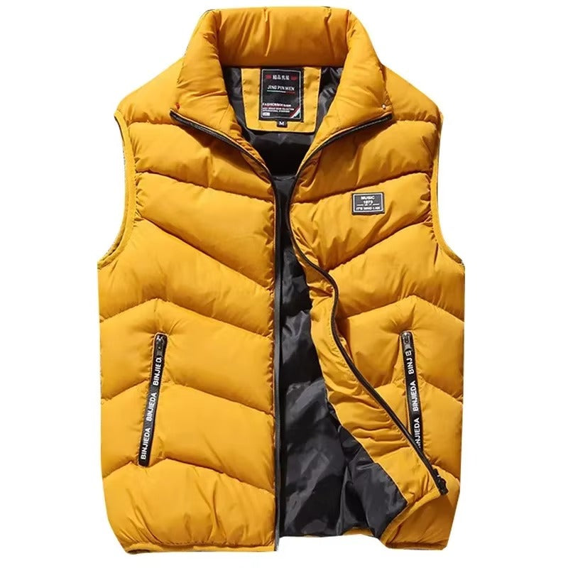 Gilet Quilté Zippé Homme Mode Hiver