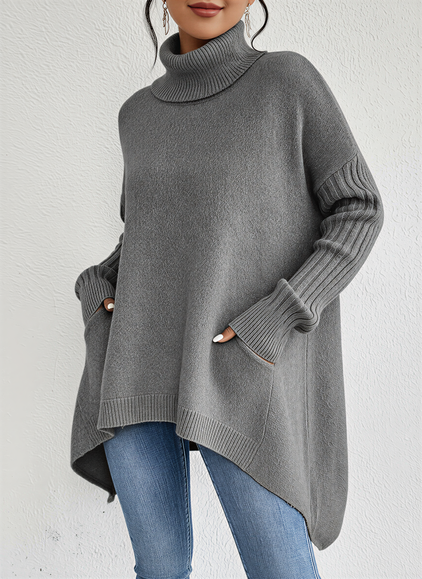 Pull Col Roulé Femme Chic