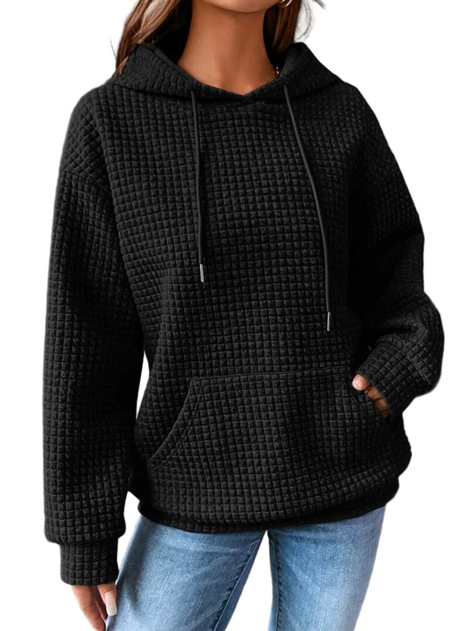 Sweat à capuche femme noir déstructuré - LuxeStyle