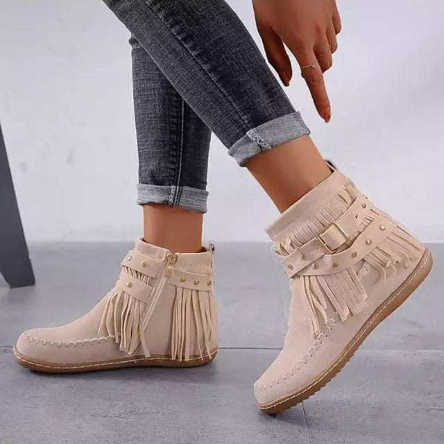 Bottes Hivernales Femme Suède - Chaussures Chaudes et Confortables