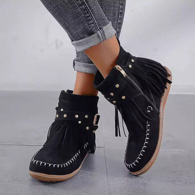 Bottes Hivernales Femme Suède - Chaussures Chaudes et Confortables
