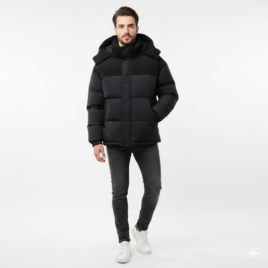 Veste Hiver Homme Élégante à Capuche - Doublée Chaude et Étanche - LuxeStyle
