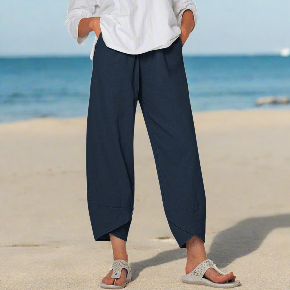 Pantalon Femme Chic avec Poches et Coupe Détendue