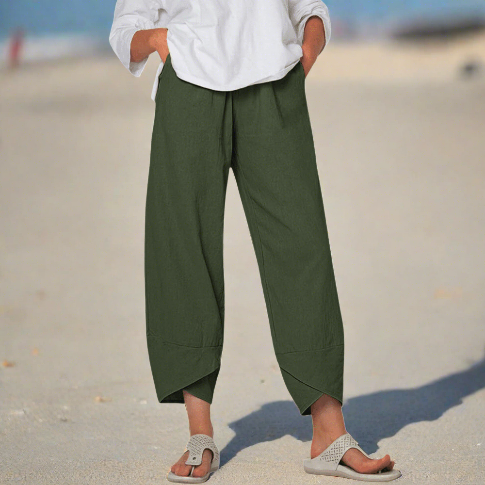 Pantalon Femme Chic avec Poches et Coupe Détendue
