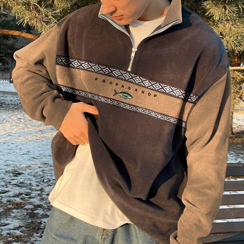 Pull Zippé Chic Homme – Sweater Classique Douillet pour Hiver