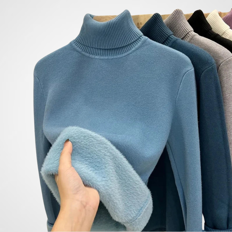 Pull Femme Laine Miel à Col Roulé Doux