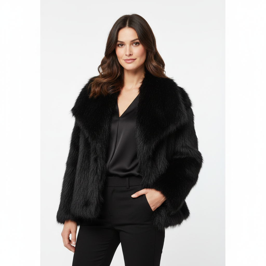Manteau Femme Hiver Douillet Élégant en Fausse Fourrure - LuxeStyle