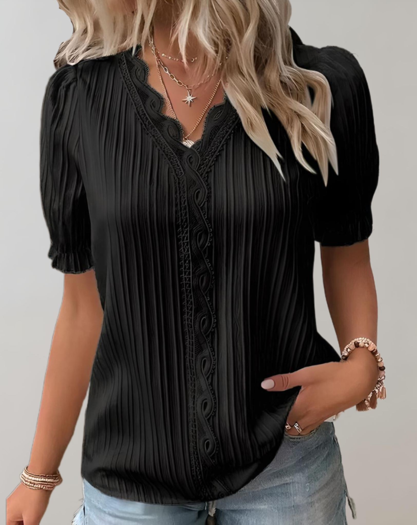Blouse Plissée Féminine Élégante Décontractée - LuxeStyle