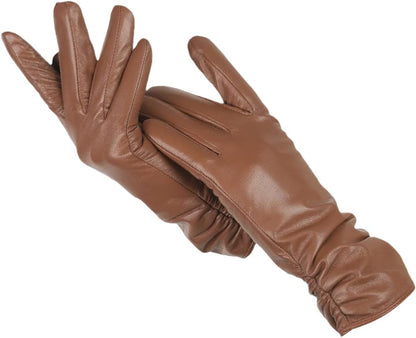 Gants Cuir Élégants Femmes Hiver