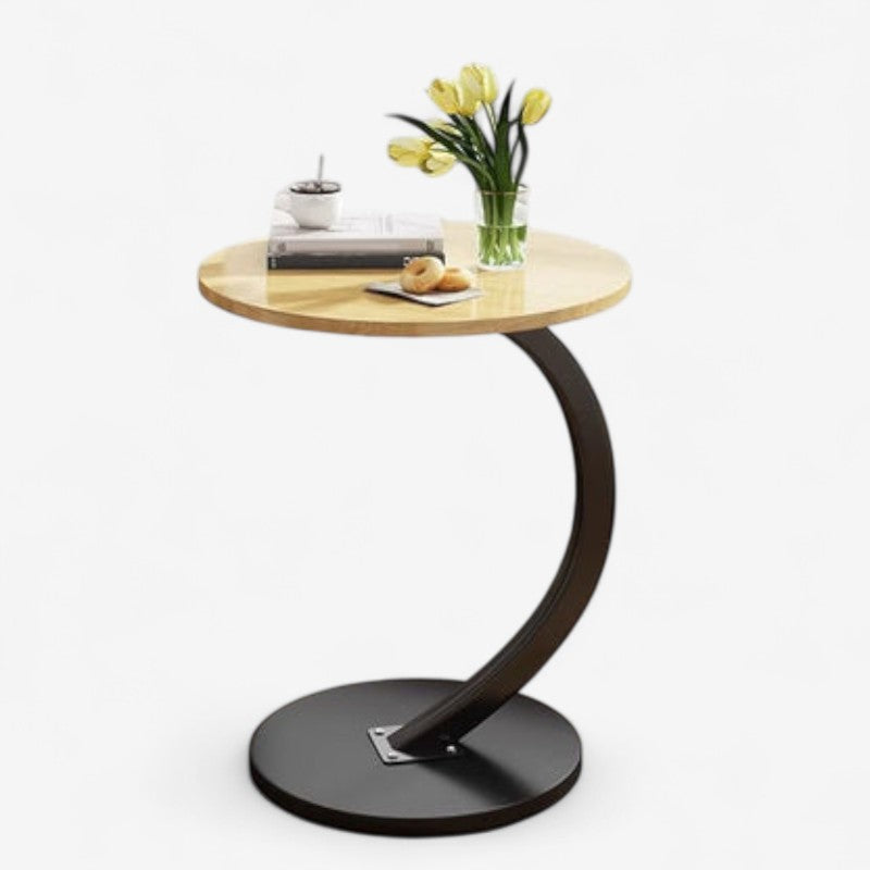 Table Basse Design Ronde en Bois MDF Réglable
