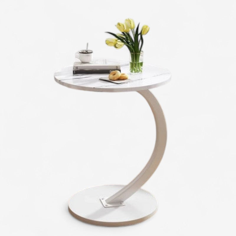 Table Basse Design Ronde en Bois MDF Réglable