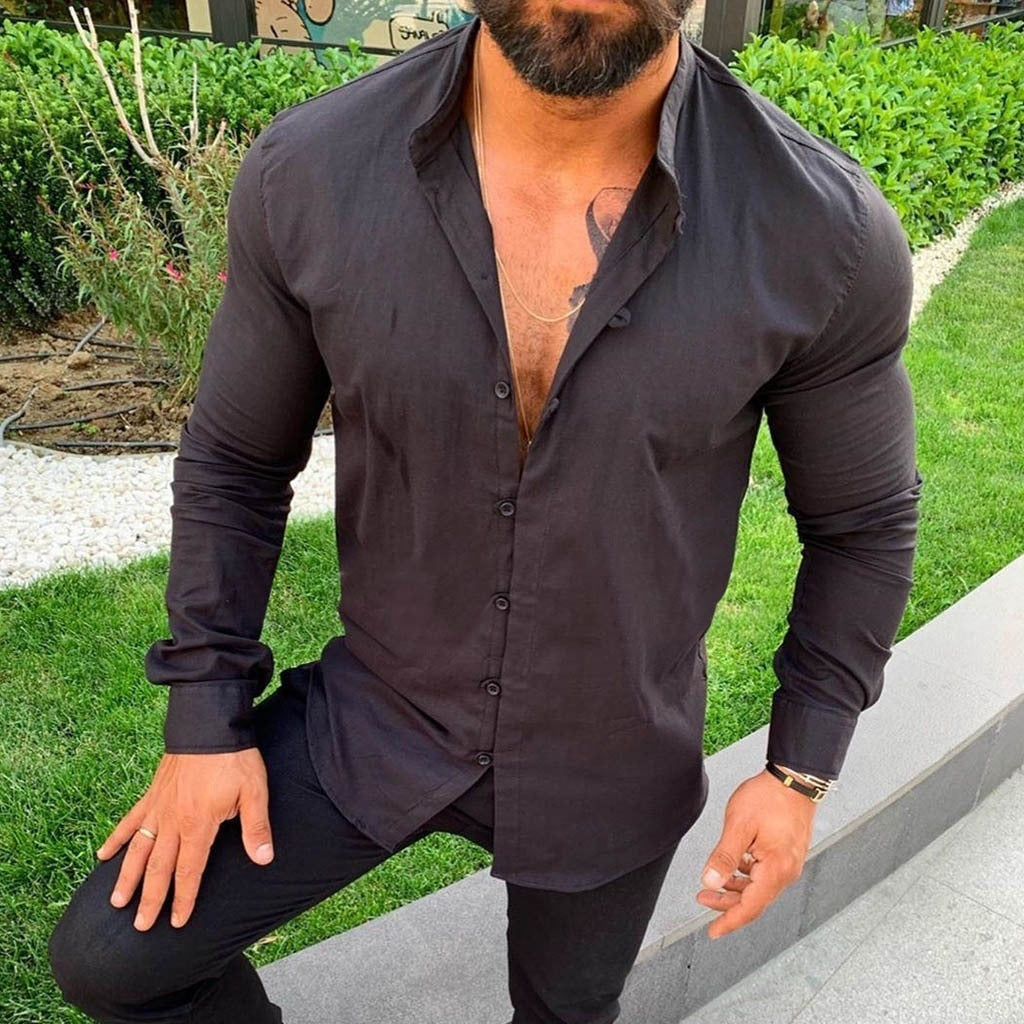 Chemise Homme Classique à Manches Longues Décontractée