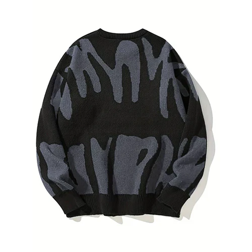 Pull Femme Moderne Abstrait Noir Blanc