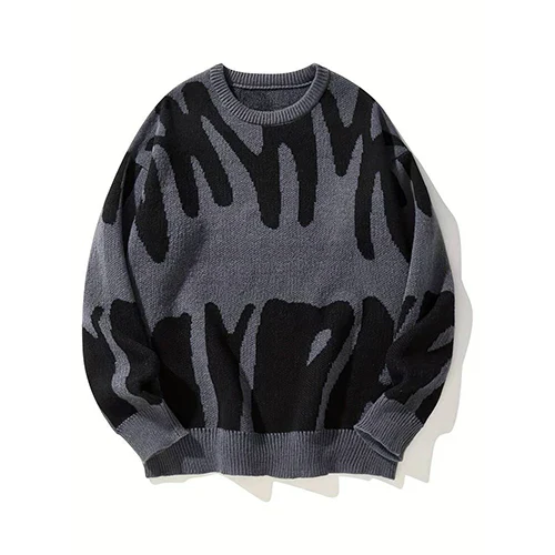 Pull Femme Moderne Abstrait Noir Blanc