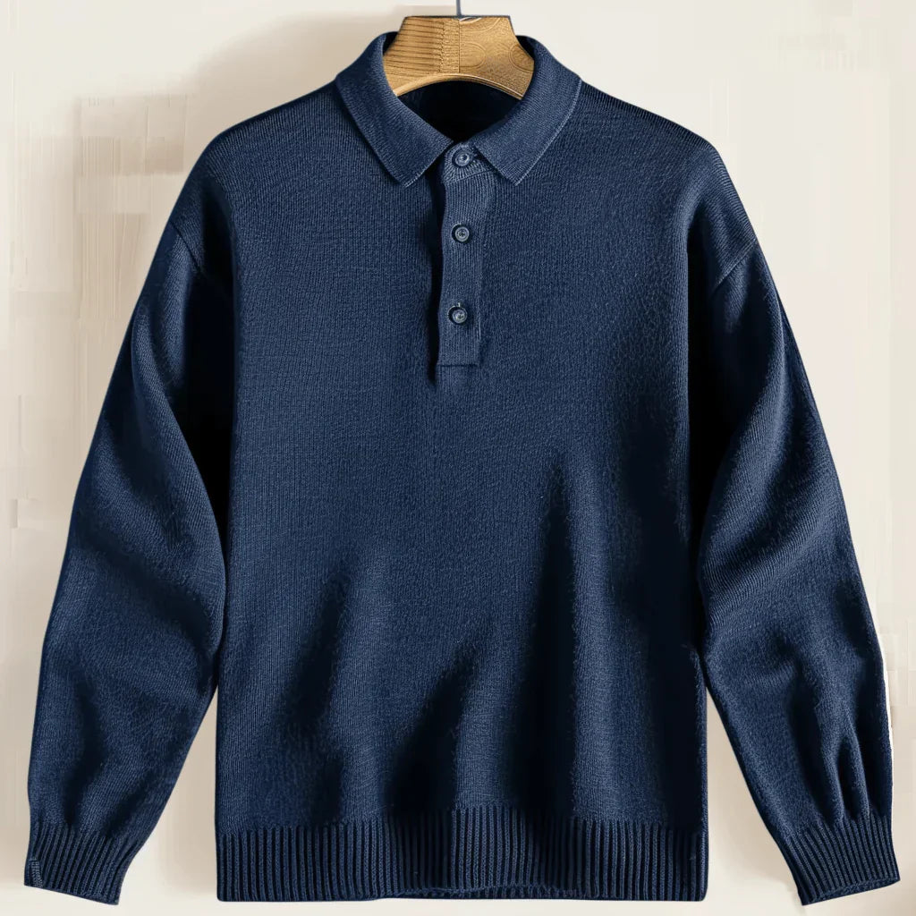 Pull Laine Élégant Marine pour Homme - LuxeStyle