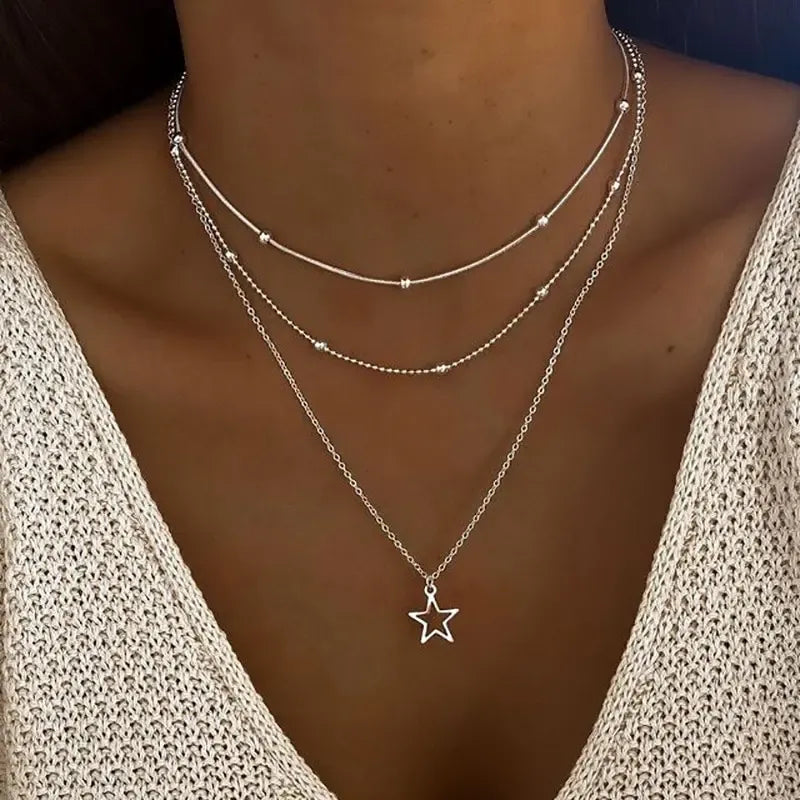 Bijou Collier et Boucles d'Oreilles Étoilés Élégants pour Femme - LuxeStyle
