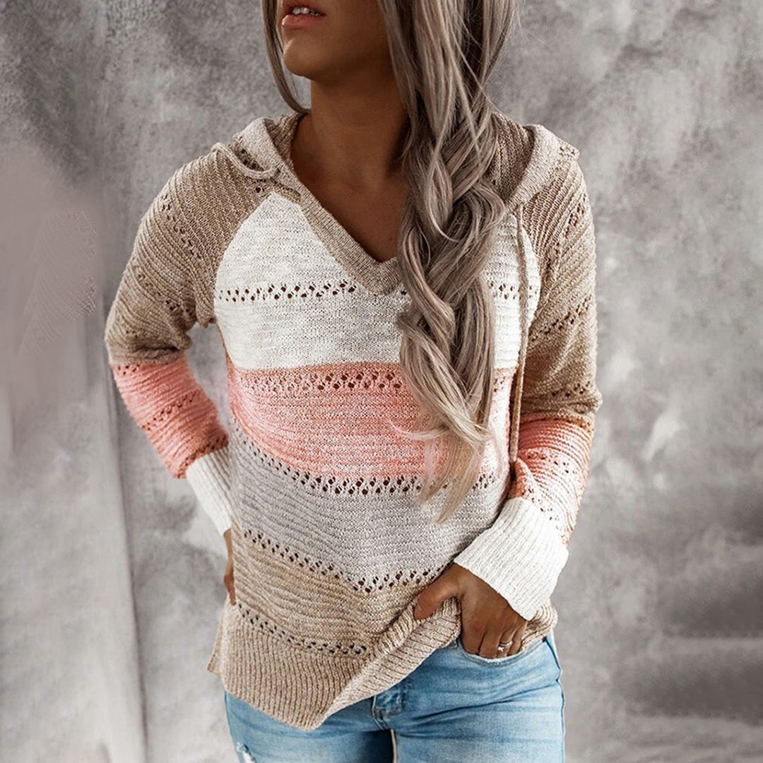 Pull Femme Col V Détendu Polyvalent - LuxeStyle