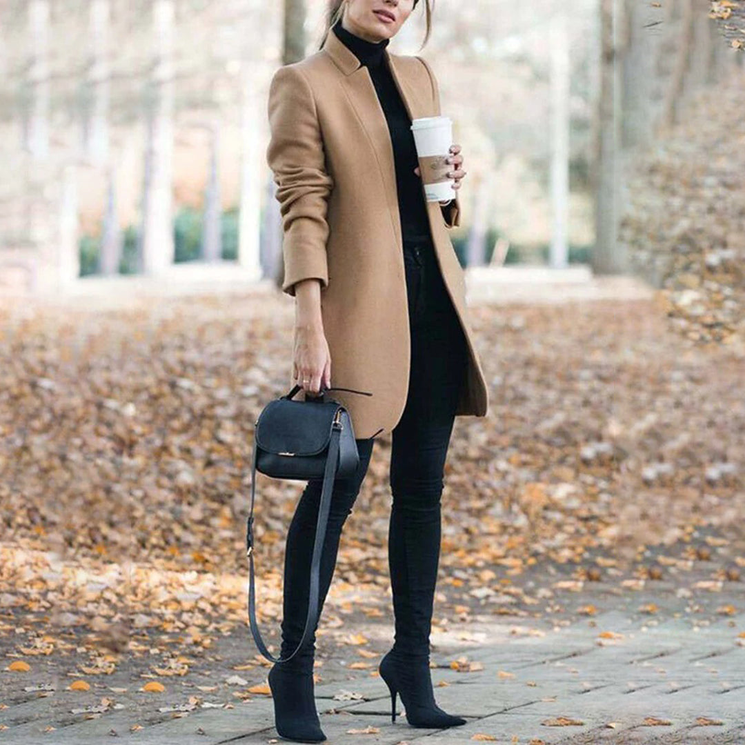 Manteau Élégant pour Femme Mi-Saison avec Manches Longues - LuxeStyle