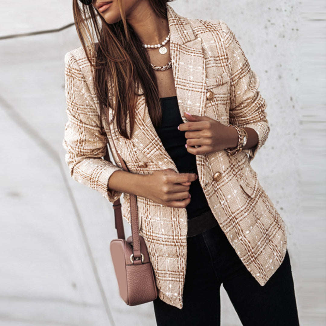 Veste Femme Élégante Une Bouton Pour Le Travail