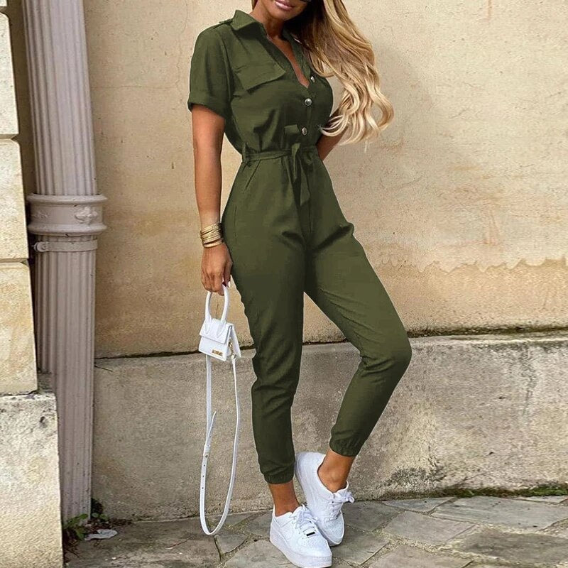 Combinaison Femme Rayée Été Décontractée