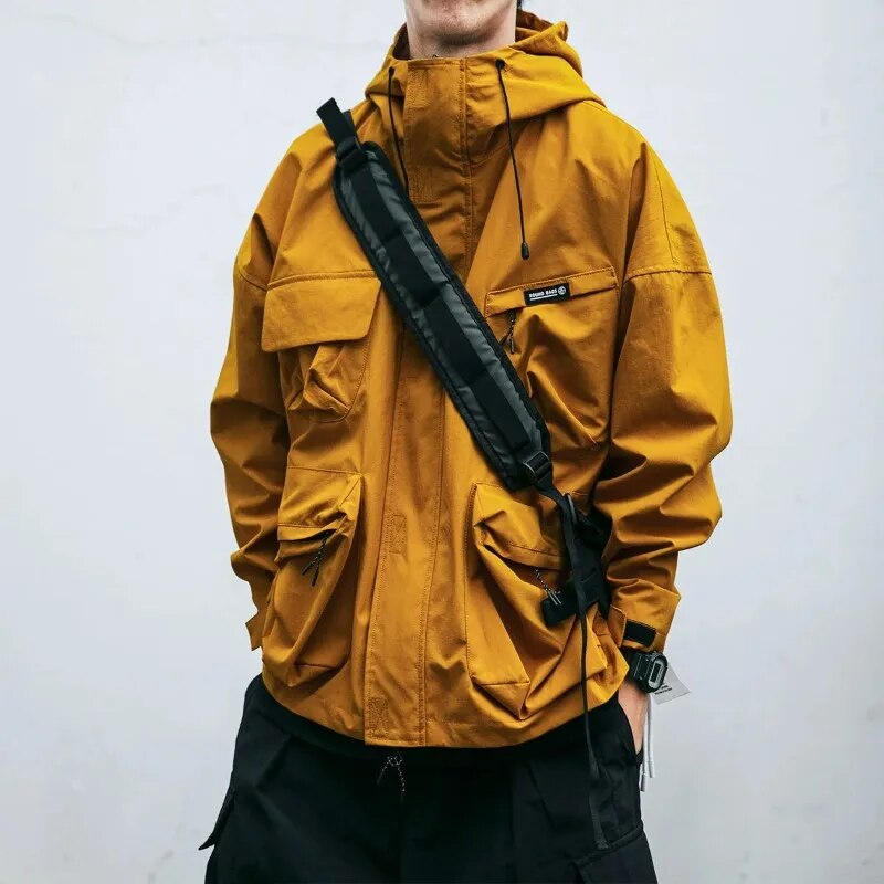 Blouson Homme Jaune Multipoche Sportif - LuxeStyle