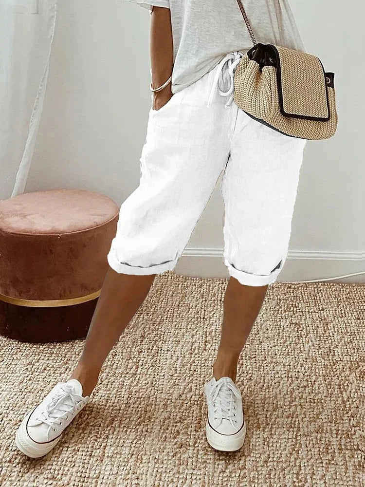 Shorts Élastiques Confort pour Femmes avec Poches