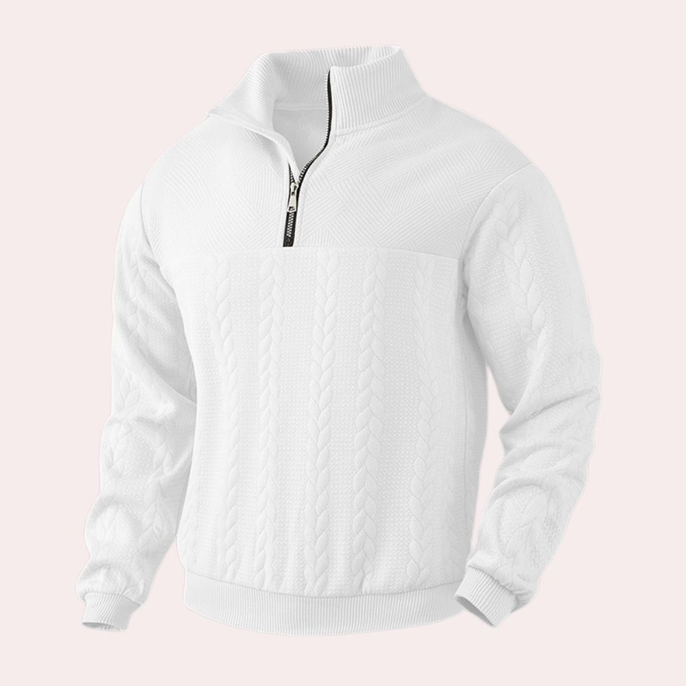 LAWRENCE - Pull Tricoté à Col Zippé pour Hommes