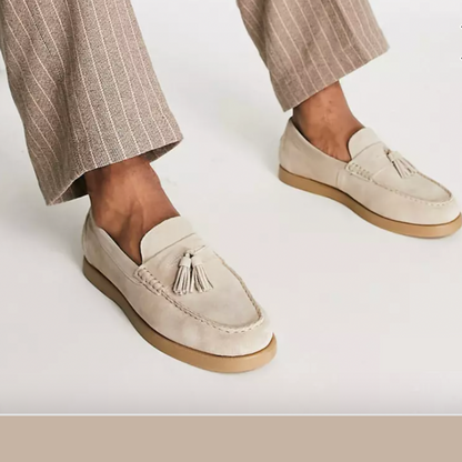 Mocassins cuir marron élégants pour hommes - LuxeStyle