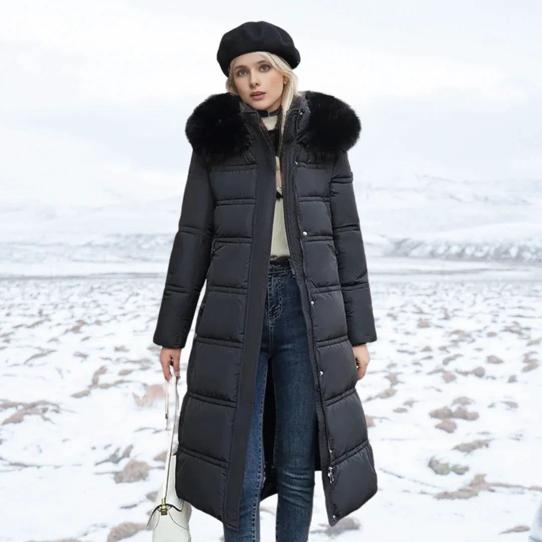 Manteau Femme Hiver Long Chaud avec Col Relevé