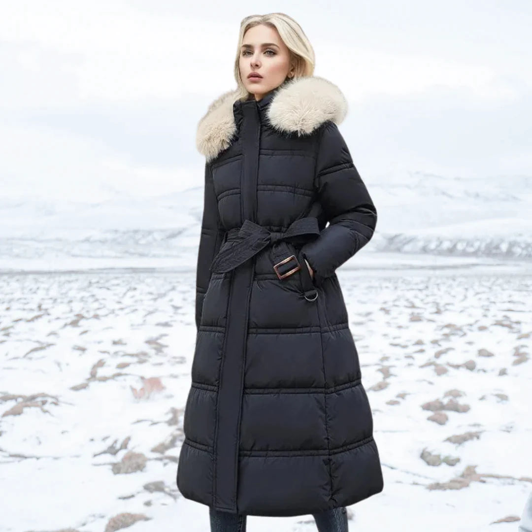 Manteau Femme Hiver Long Chaud avec Col Relevé