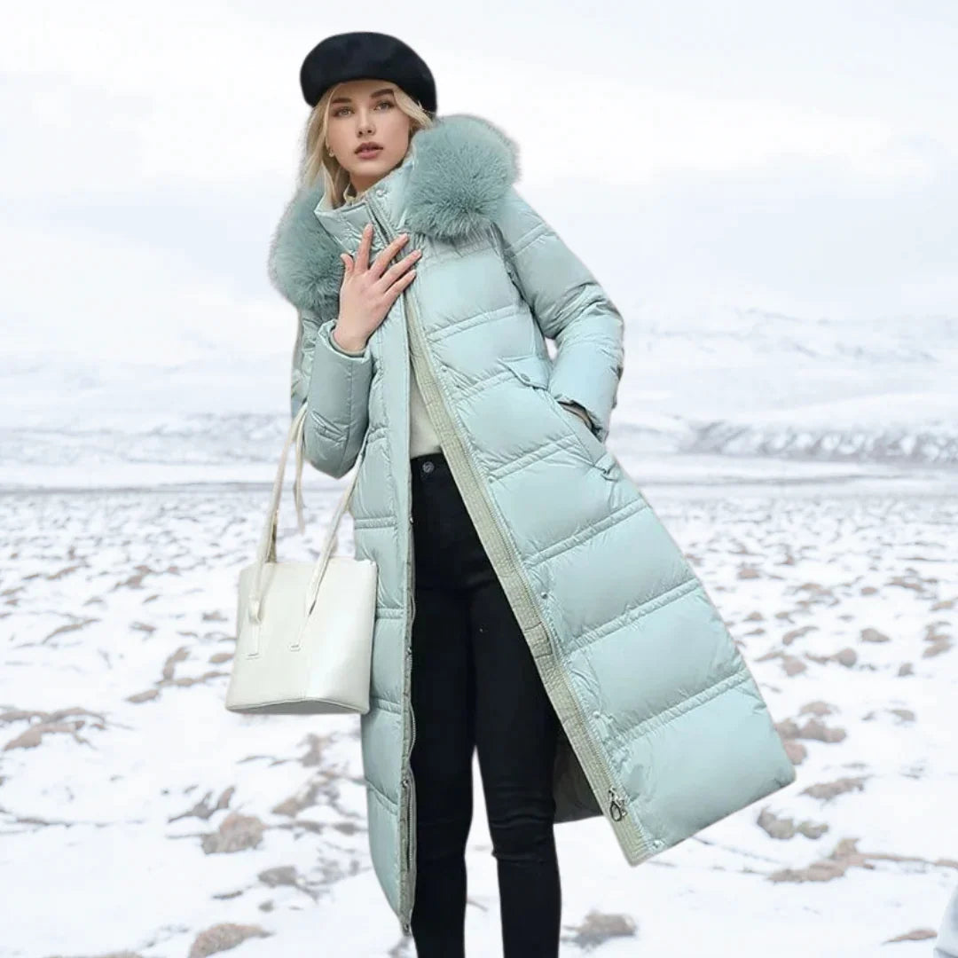 Manteau Femme Hiver Long Chaud avec Col Relevé