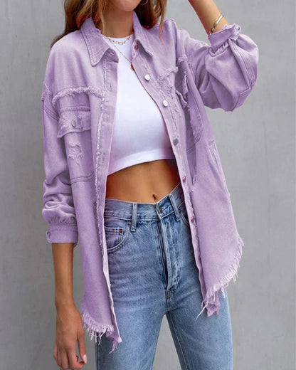Veste jean femme tendance noir casual