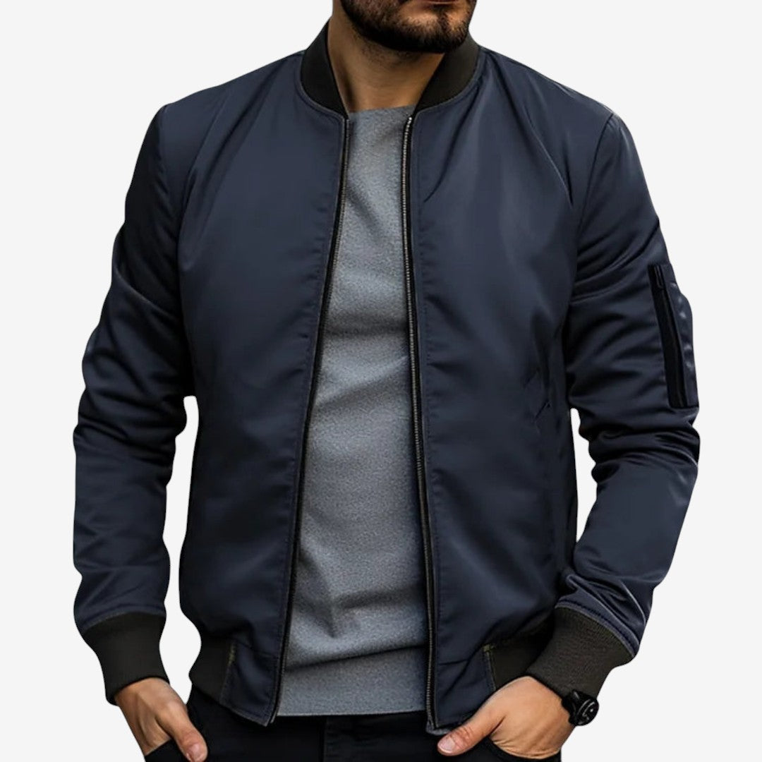 Veste Homme Élégante à Manches Longues avec Col Haut - LuxeStyle