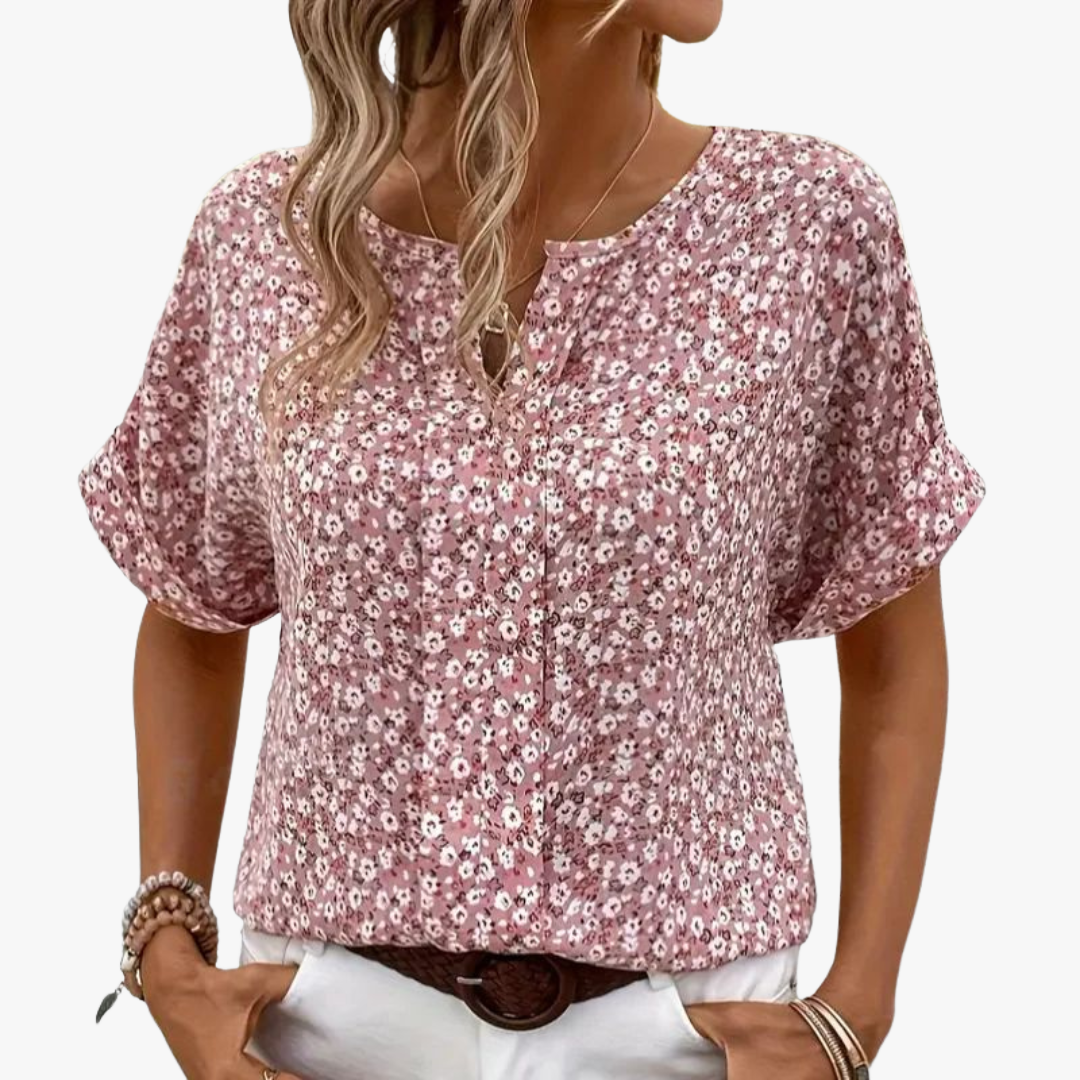 Blouse Femme Élégante à Fleurs pour Travail ou Soirée