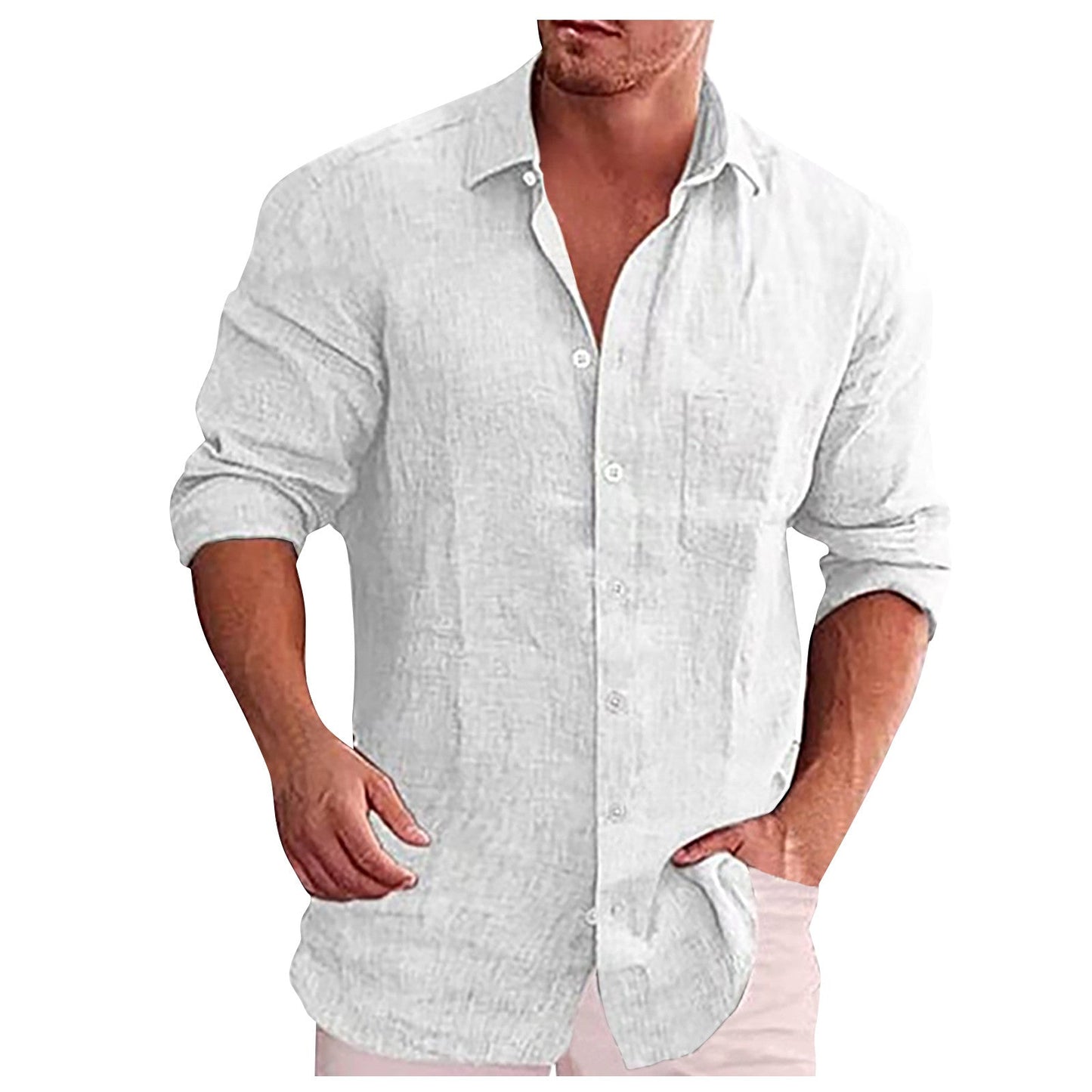 Chemise Homme Noir Classique Manches Longues Décontractée