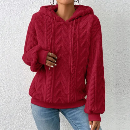 Sweat Capuche Femme Chic Beige Hiver