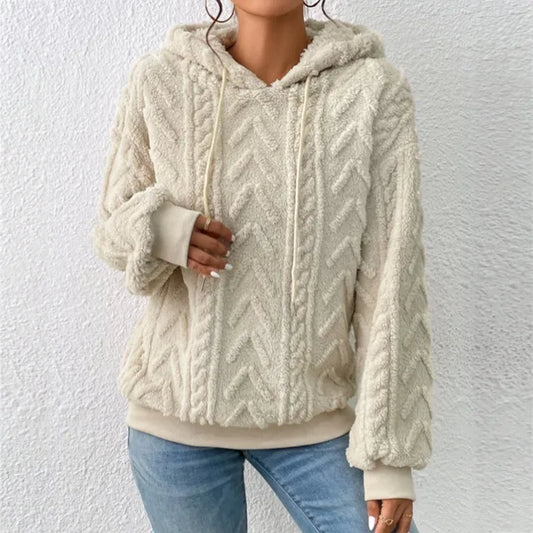 Sweat Capuche Femme Chic Beige Hiver - LuxeStyle