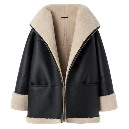 Veste Cuir Femme Élégante Fourrure Luxe - LuxeStyle