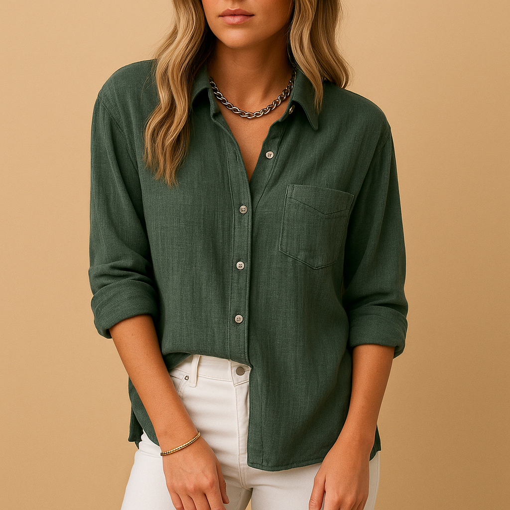 Chemise Casual Élégante avec Poche et Manches Longues