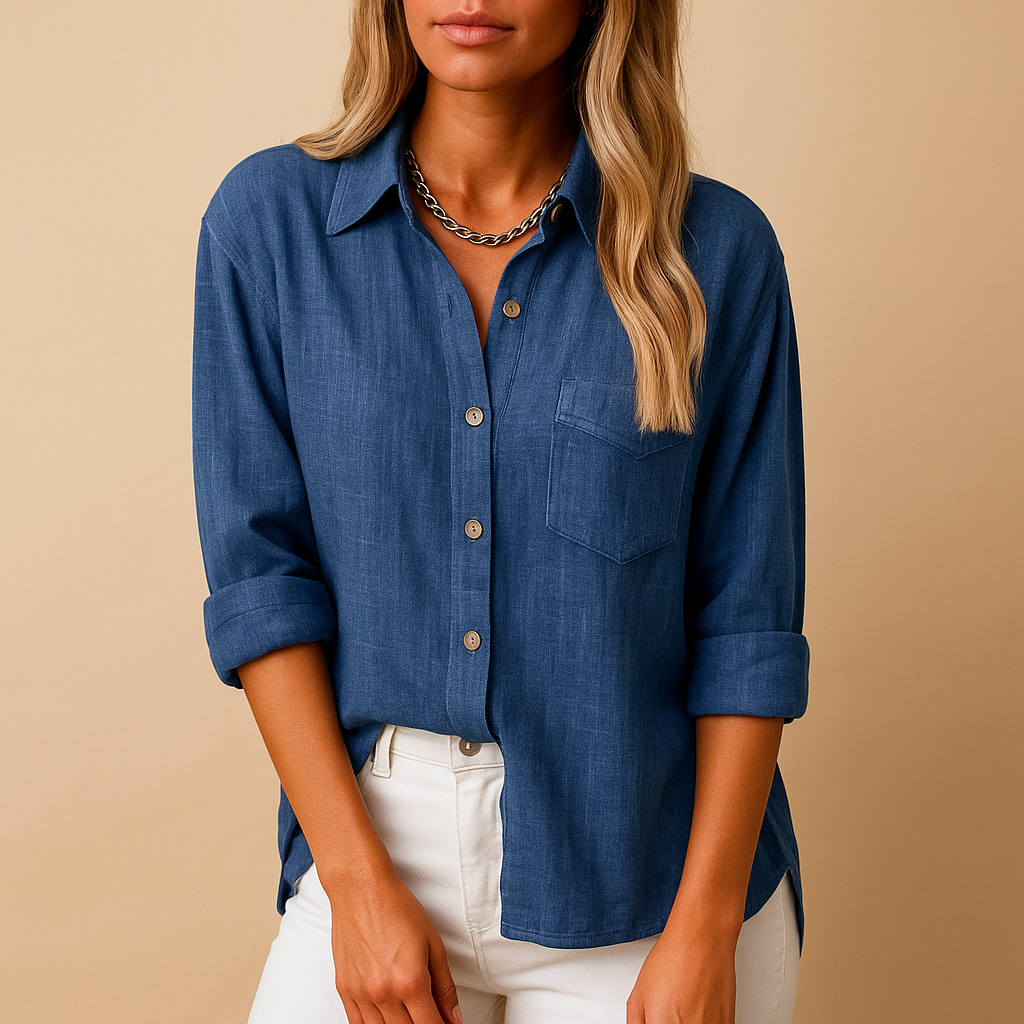 Chemise Casual Élégante avec Poche et Manches Longues - LuxeStyle