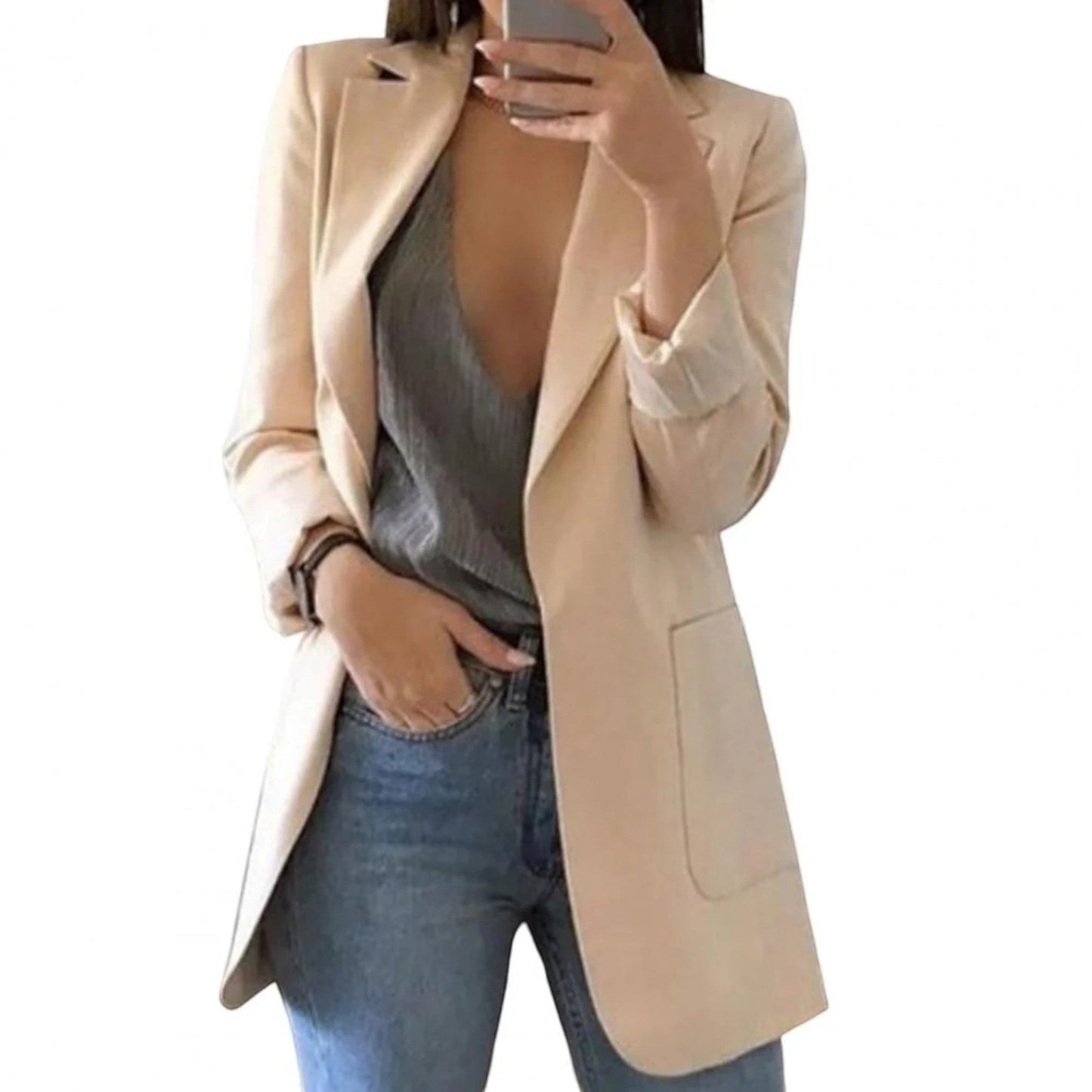 Elisa | Blazer Décontracté De Longueur Moyenne Pour Femmes
