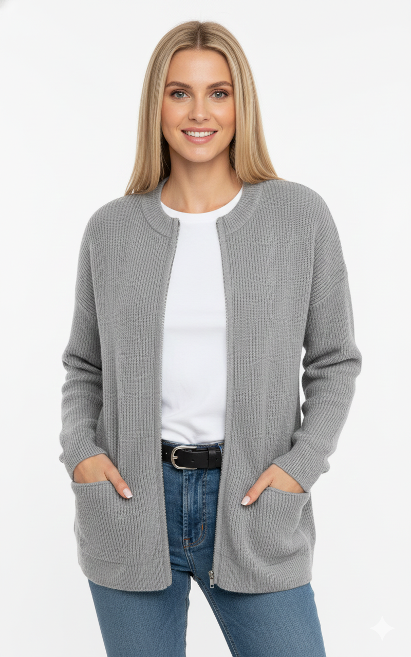 Veste Zippée Féminine - Gilet Douillet Confortable et Chic