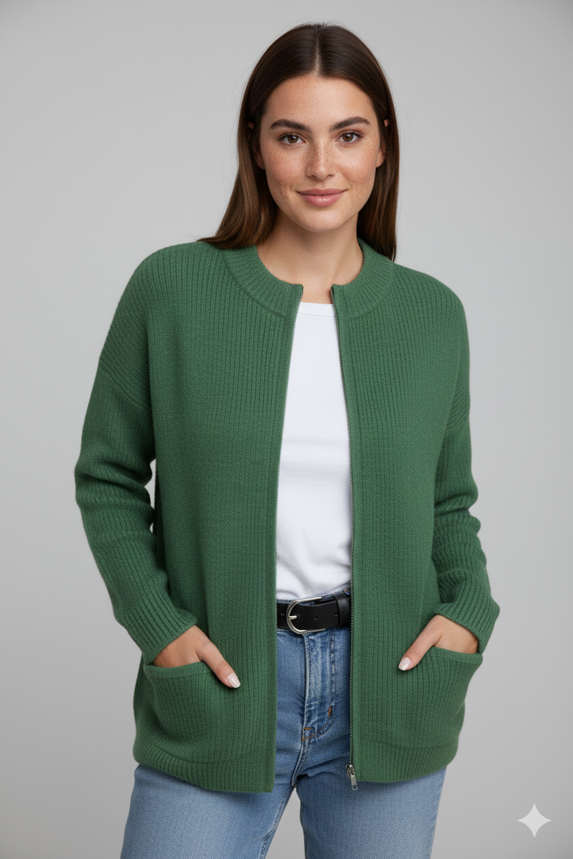 Veste Zippée Féminine - Gilet Douillet Confortable et Chic