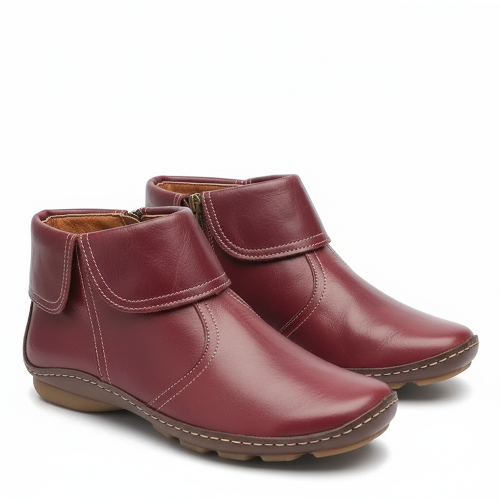 Bottes Femme Élégantes - Chaussures Imperméables en Cuir Doux avec Semelle Grip - LuxeStyle